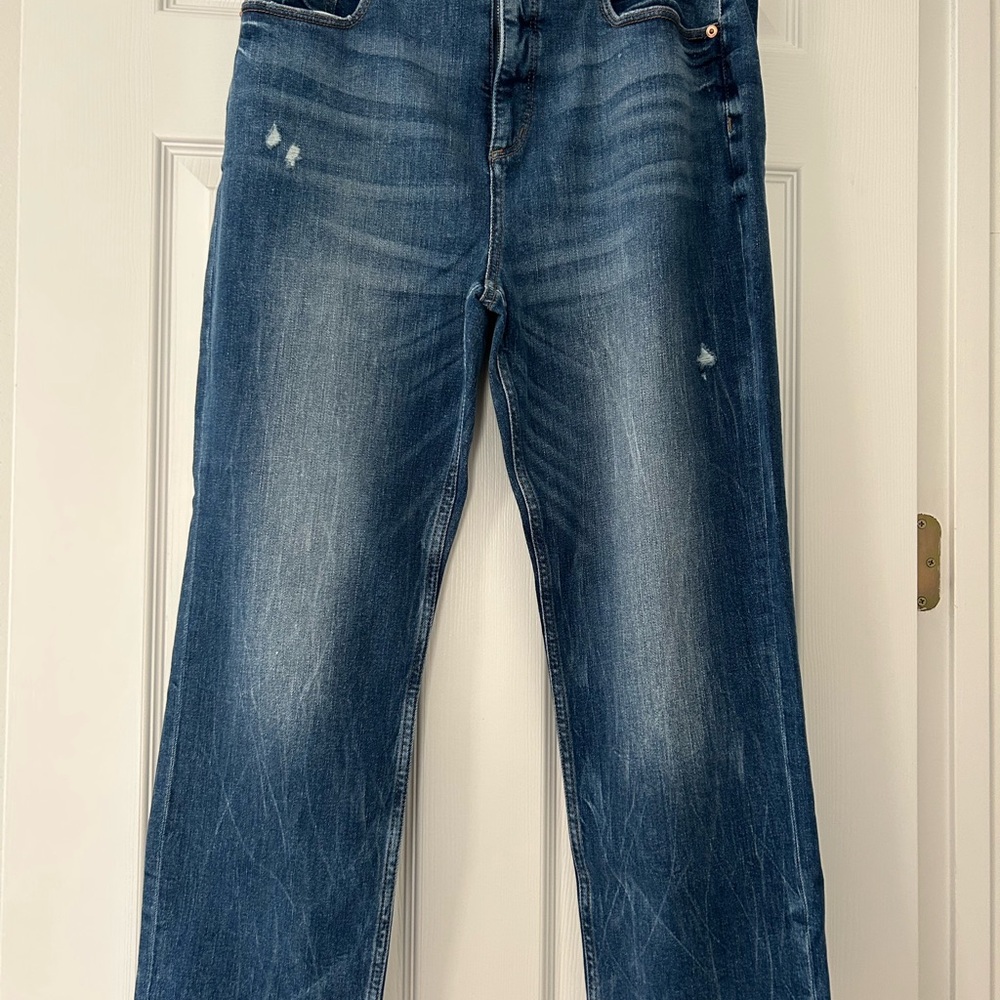 LOFT High Waist Straight Crop Jeans - Picture 4 of 8